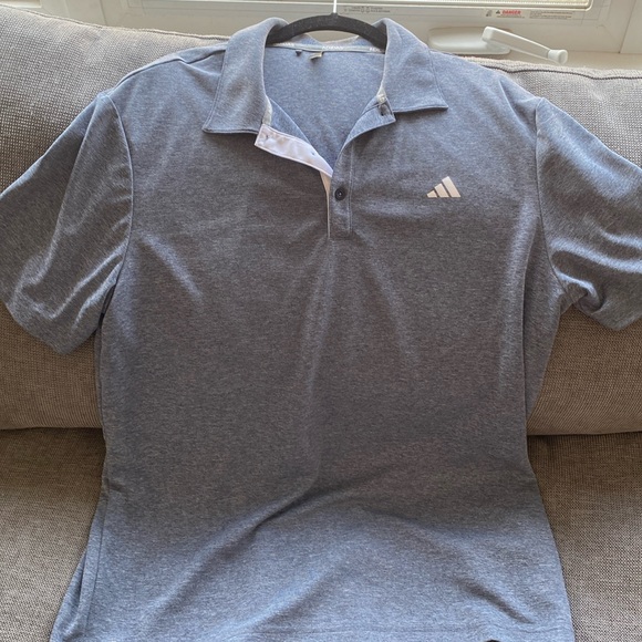 Mens Adidas Large Golf Polo. Heather Blue - Picture 1 of 4